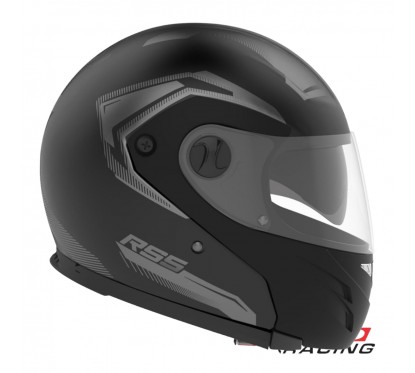 CASCO RS5 VECTOR NEGRO- GRIS MATE REBATIBLE "XL" 62cm (HAWK)